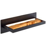 Brilliant Chaumont Wandlamp Aluminium Metaal Hout Zwart 8W 930lm - 830 Warm Wit